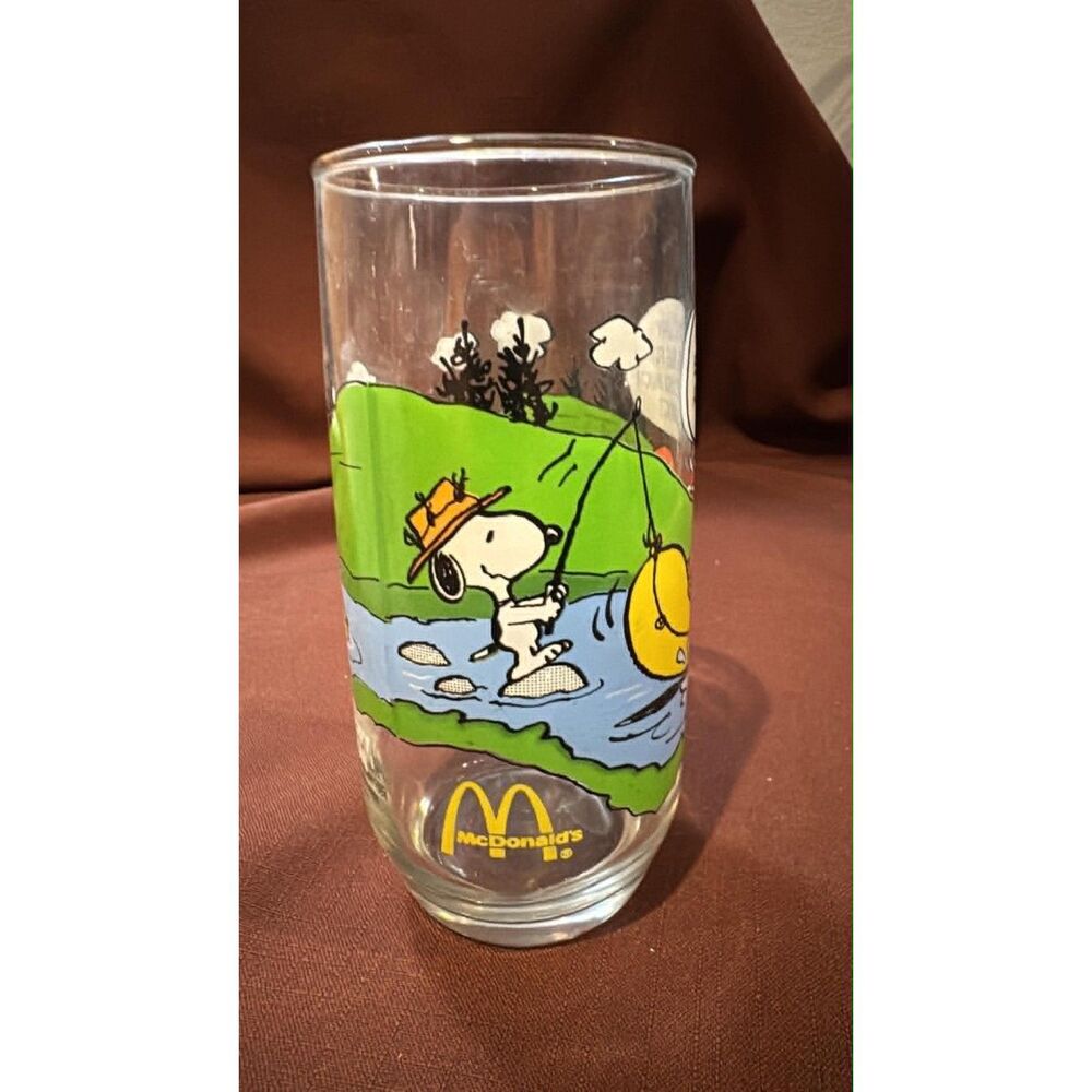 McDonald's 1968 Peanuts Camp Snoopy Collection Glass Vintage